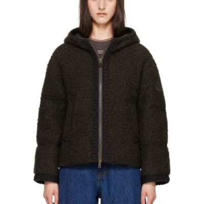 Moncler Brown Cristallin Hooded Down Jacket