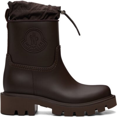 Moncler Brown Kickstream Rain Boots