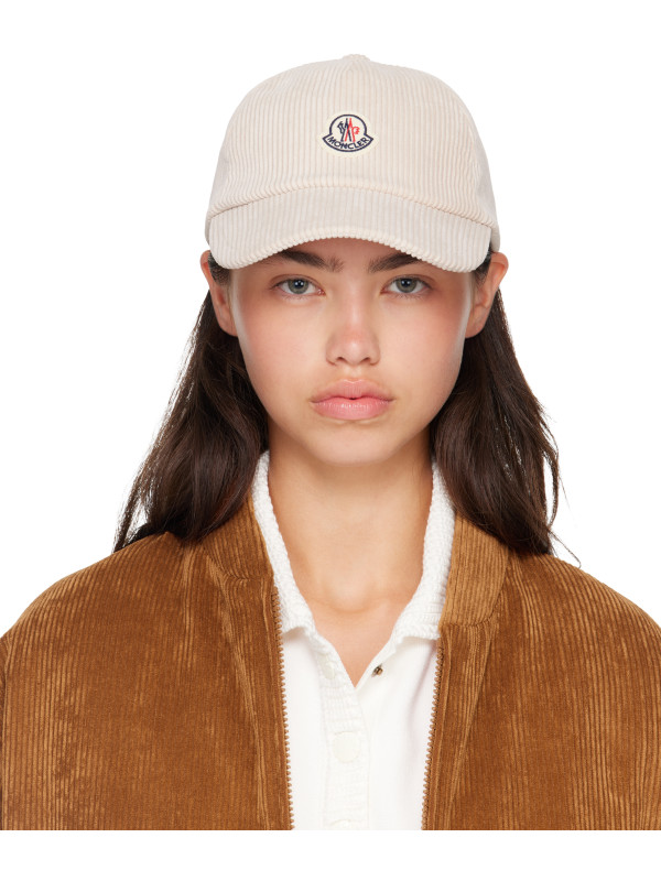 Moncler Off-White Corduroy Baseball Cap
