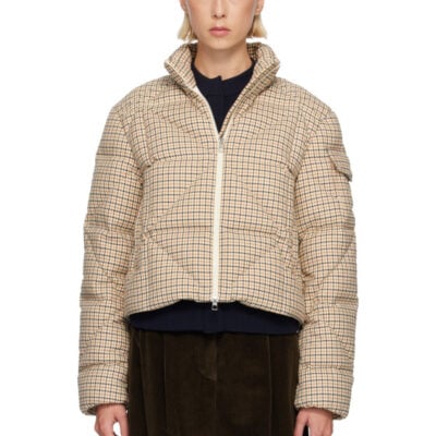 Moncler Off-White Keros Diamond-Quilted Wool Blend Short Down Jacket