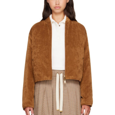 Moncler Tan & Pink Blageon Corduroy Reversible Down Jacket