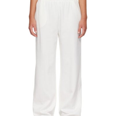 Moncler White Logo Cotton Blend Sweatpants