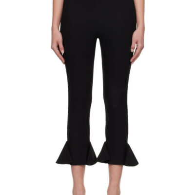 Nensi Dojaka Black Cropped Flared Trousers