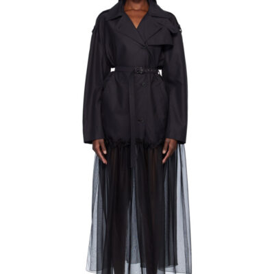 Nensi Dojaka Black Mia Hybrid Trench Coat