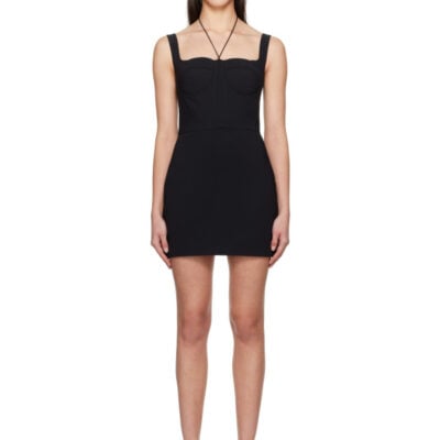 Nensi Dojaka Black Quilted Cups Bustier Minidress
