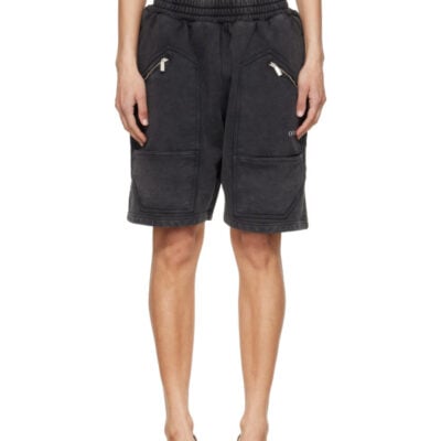 Off-White Black Bookish Big Pkt Cargo Sweat Shorts