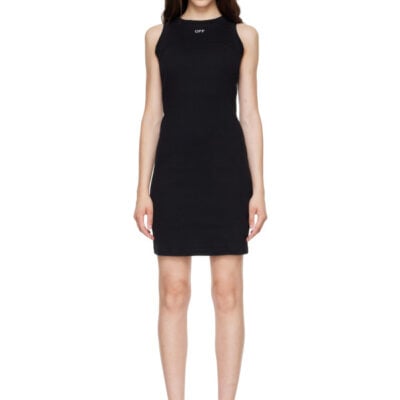 Off-White Black Off Stamp Rib Round Minidress