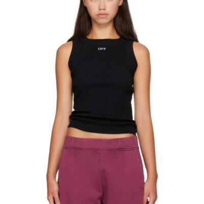 Off-White Black 'Off' Stamp Round Tank Top