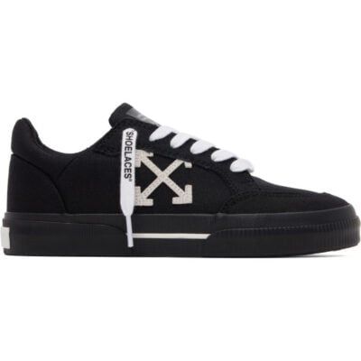 Off-White Black Vulcanized Low Canvas Sneakers