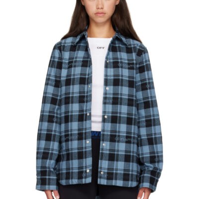 Off-White Blue Check Flannel Shirt
