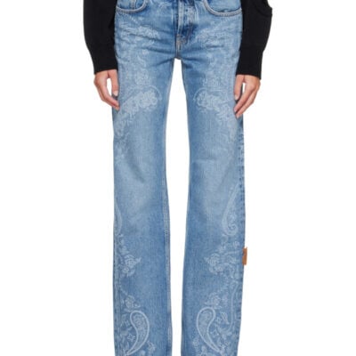 Off-White Blue Paisley Susy Jeans