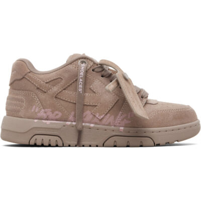 Off-White Brown Out Of Office "For Walking" Suede Sneakers