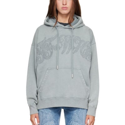 Off-White Gray Embroidered Big Paisley Skate Hoodie