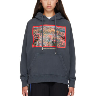 Off-White Gray Flowers Field Skate Hoodie