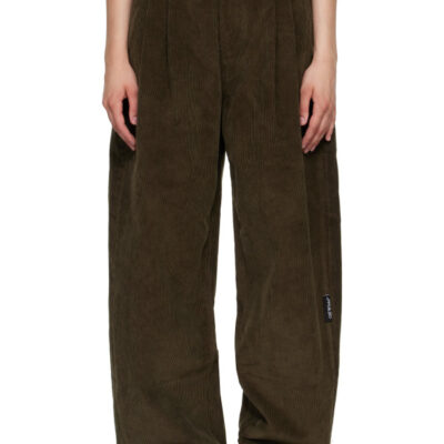 Off-White Khaki Corduroy Balloon Trousers