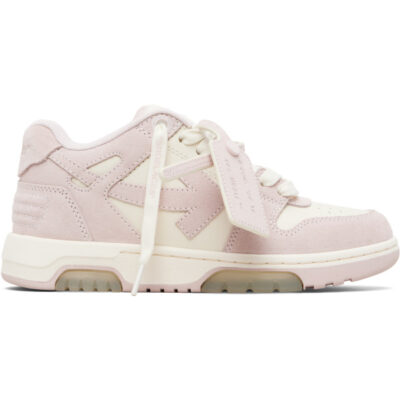 Off-White Pink Out Of Office Calf & Suede Sneakers