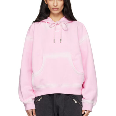 Off-White Pink Spray Off Stamp Over Hoodie