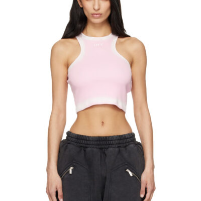 Off-White Pink Spray Off Stamp Tank Top