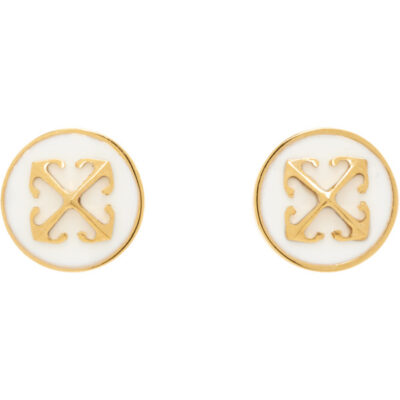 Off-White Round Arrow Earrings