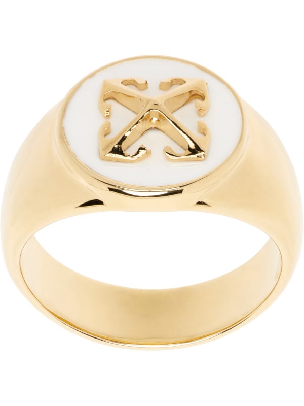 Off-White Round Arrow Ring