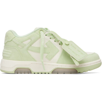 Off-White White & Green 'Out Of Office' Sneakers