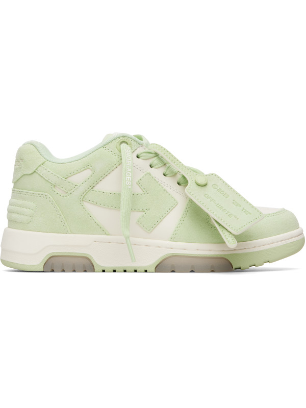 Off-White White & Green 'Out Of Office' Sneakers