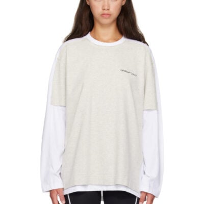 Off-White White 'Logo' Quote Double Layer T-shirt