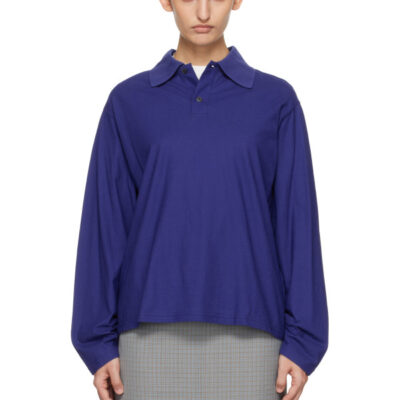 Our Legacy Blue Rugby Longsleeve Polo