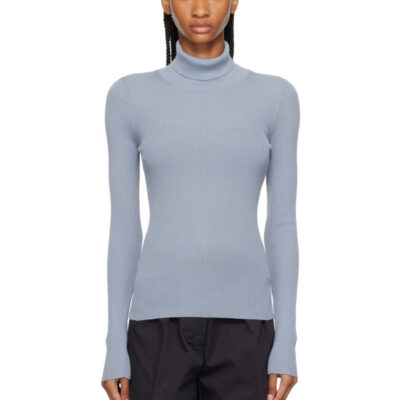 Our Legacy Blue Slim Funnel Turtleneck