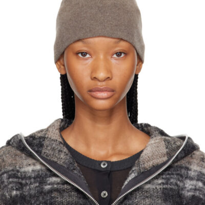 Our Legacy Taupe Merino Wool Beanie