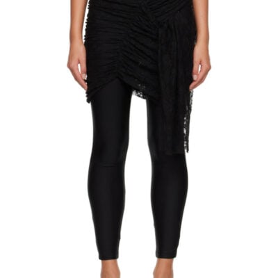 Pushbutton Black Layered Skirt