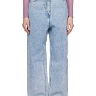 Pushbutton Blue Panty Cutout Jeans