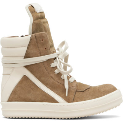 Rick Owens Beige Temple Geobasket Sneakers