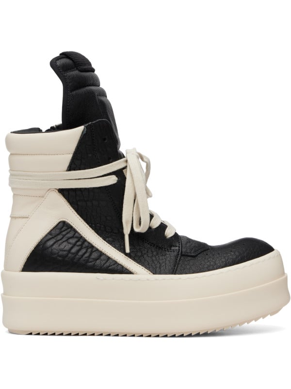 Rick Owens Black & Off-White Tower Mega Bumper Geobasket Sneakers