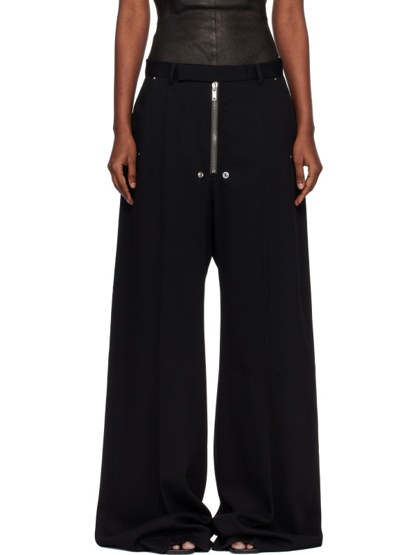 Rick Owens Black Tailored Wide Belas Trousers