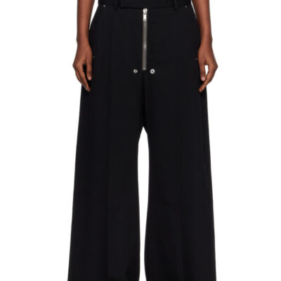 Rick Owens Black Tailored Wide Belas Trousers