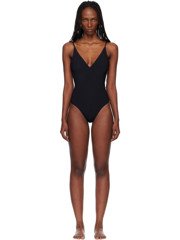 Rick Owens Black Temple Deep V Bather Swimsuit