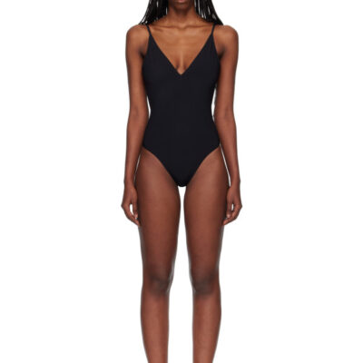 Rick Owens Black Temple Deep V Bather Swimsuit