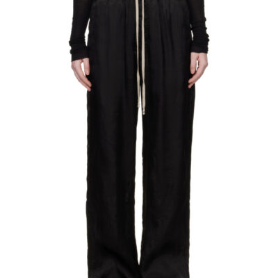Rick Owens Black Temple Dietrich Drawstring Lounge Pants