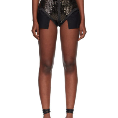 Rick Owens Black Temple Dirt Cutoffs Denim Shorts