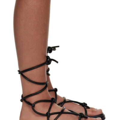 Rick Owens Black Temple Penta Granola Sandals
