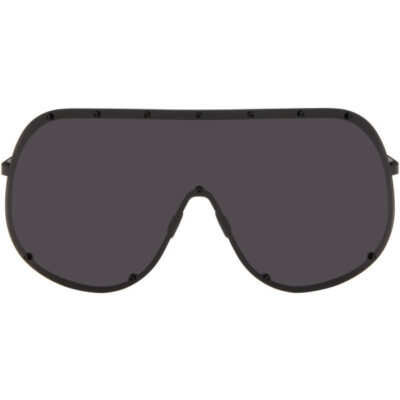 Rick Owens Black Temple Shield Sunglasses