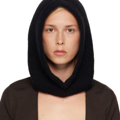 Rick Owens Black Tower Alpaca Knit Hood