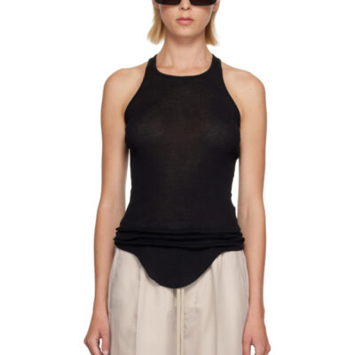 Rick Owens Black Tower Basic Rib Tank Top