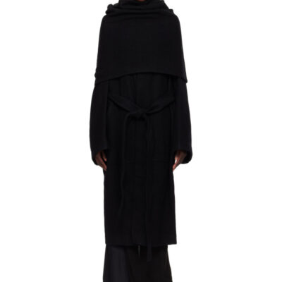 Rick Owens Black Tower Dagger Robe Coat