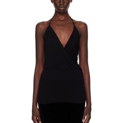 Rick Owens Black Tower Draped Top