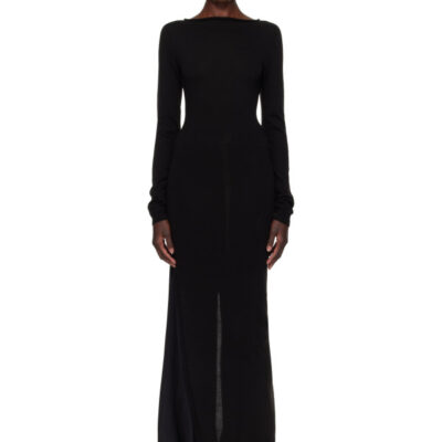 Rick Owens Black Tower Easy Long Top Midi Dress