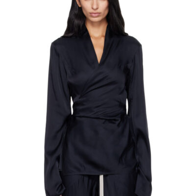 Rick Owens Black Tower Laura LS Blouse