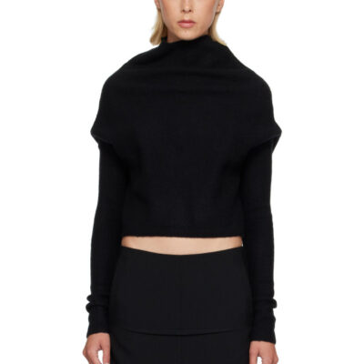 Rick Owens Black Tower LS Crater Sweater