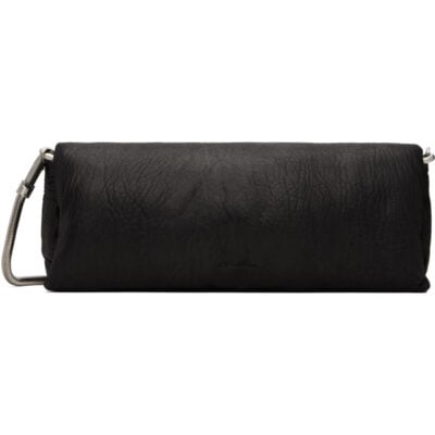 Rick Owens Black Tower Tumbled Lamb Clutch